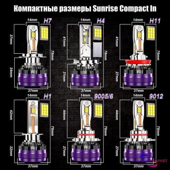 Светодиодные лампы головного света Sunrise Compact IN HIR2 (9012)