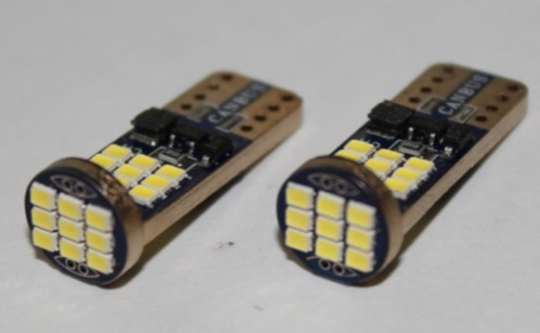 Лампа габаритная Y079  T10-2016-27smd CANBUS nonpolar 1.9W 12V-24V