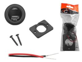 Зарядка автомобильная универсальная для монтажа с измерителем V/A USB 12/24V 5V/2,4A, G529