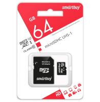 micro SDXC карта памяти Smartbuy 64GB Class 10 UHS-1 (без адаптера)