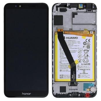 Модуль для Huawei Honor 7С, 100% оригинал (дисплей с тачскрином в раме + АКБ), черный